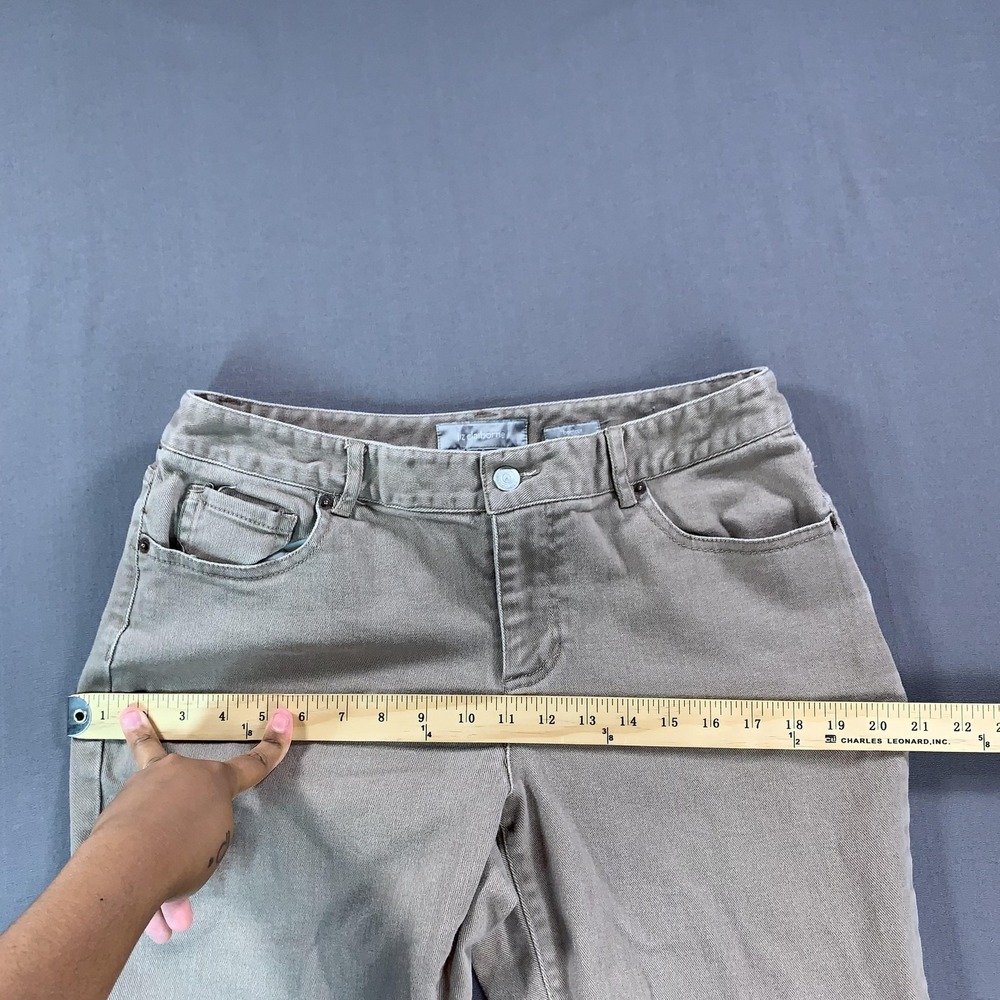 Liz Claiborne Jeans Womens 12 Beige Light Wash Mid Rise Bootcut Stretch 34x30 - Picture 12 of 15